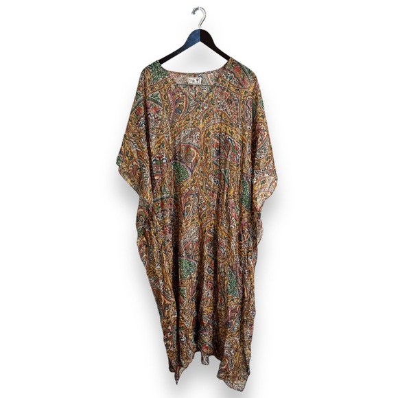 Anthropologie Dresses & Skirts - Mille Resort & Travel Jones Caftan Kaftan Mumu Paisley Shimmer Sheer
